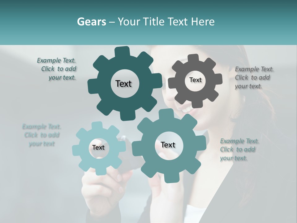 A Woman Holding A Cell Phone In Her Hand PowerPoint Template