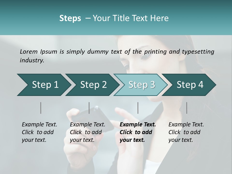 A Woman Holding A Cell Phone In Her Hand PowerPoint Template