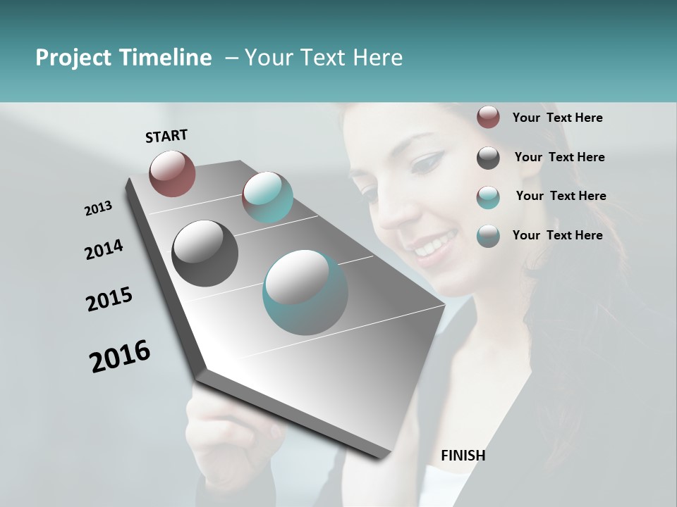 A Woman Holding A Cell Phone In Her Hand PowerPoint Template