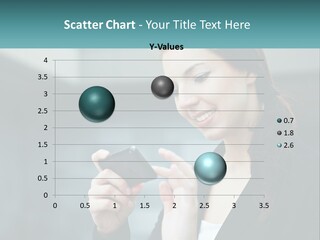 A Woman Holding A Cell Phone In Her Hand PowerPoint Template