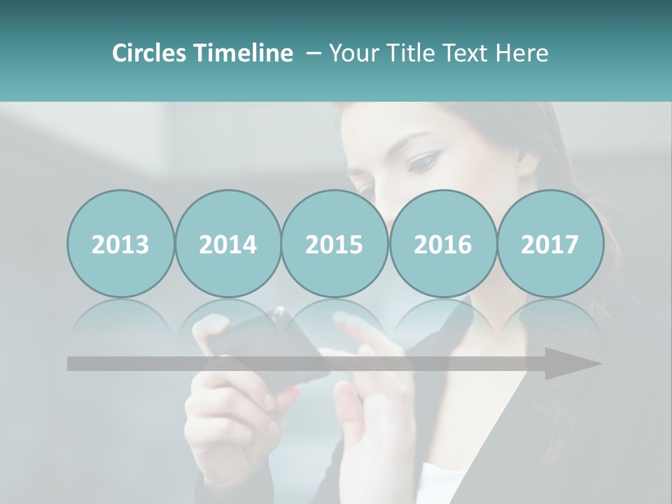 A Woman Holding A Cell Phone In Her Hand PowerPoint Template