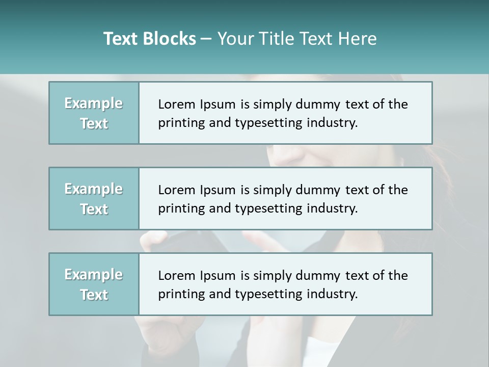 A Woman Holding A Cell Phone In Her Hand PowerPoint Template