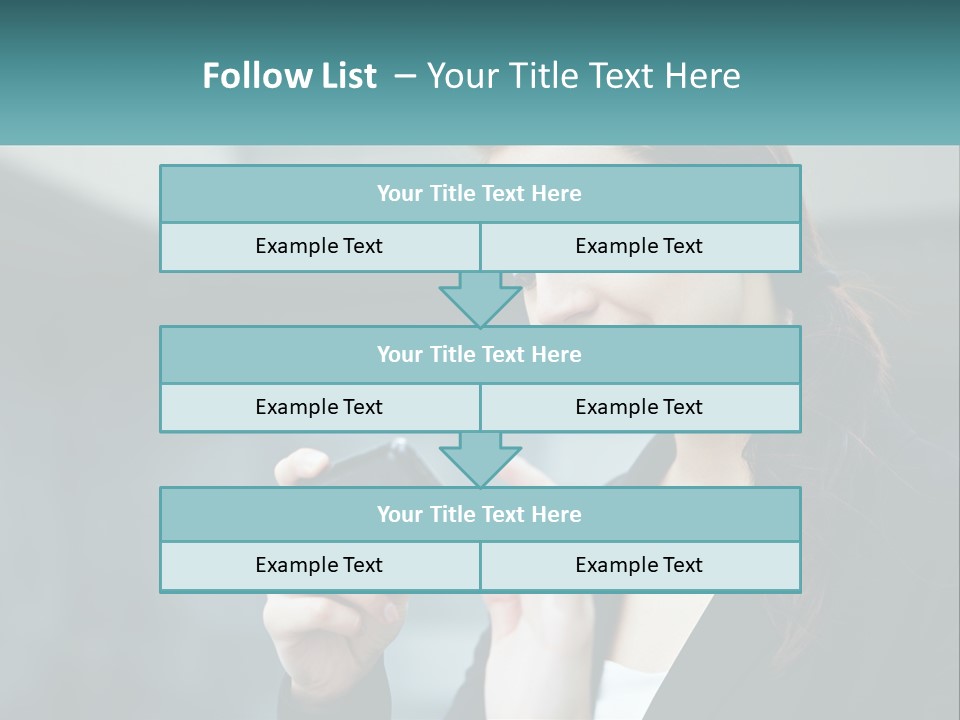 A Woman Holding A Cell Phone In Her Hand PowerPoint Template