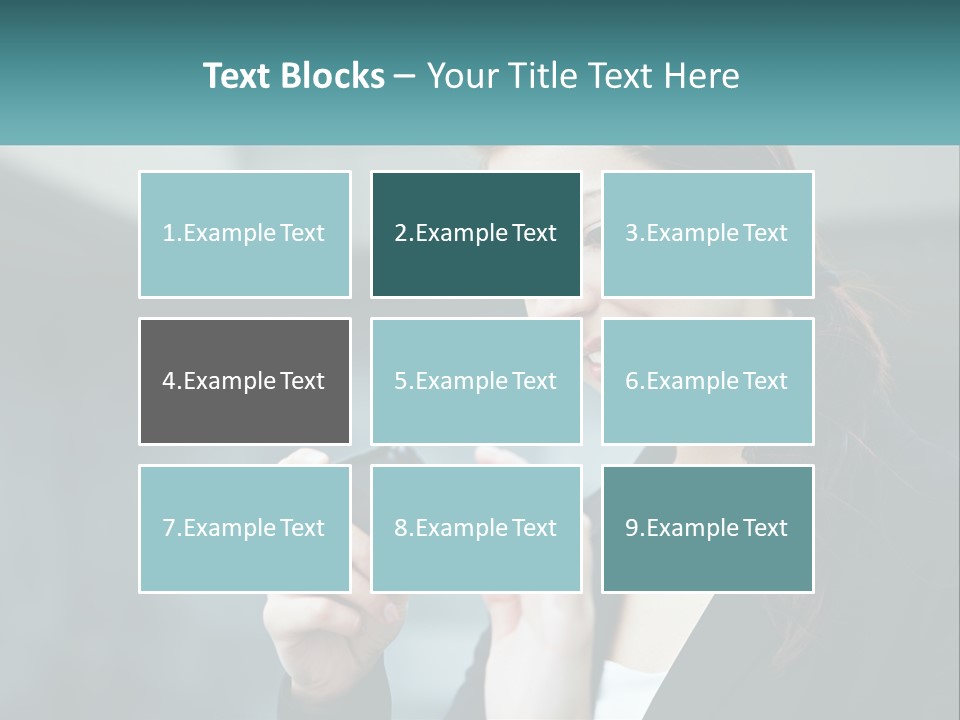 A Woman Holding A Cell Phone In Her Hand PowerPoint Template