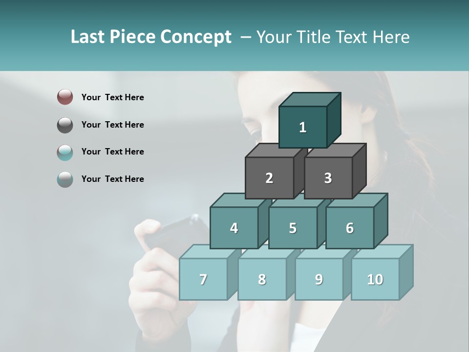 A Woman Holding A Cell Phone In Her Hand PowerPoint Template