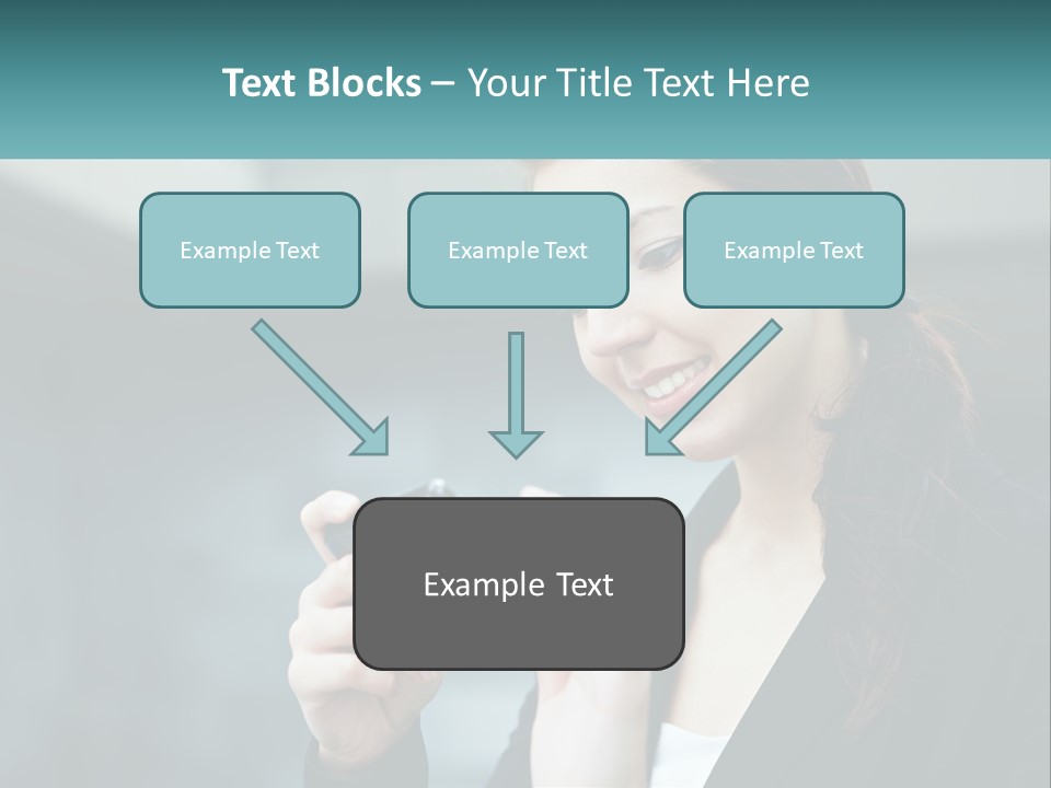 A Woman Holding A Cell Phone In Her Hand PowerPoint Template