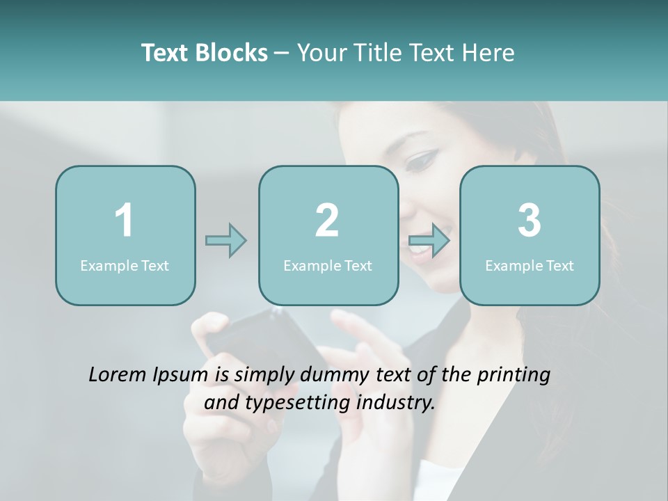 A Woman Holding A Cell Phone In Her Hand PowerPoint Template