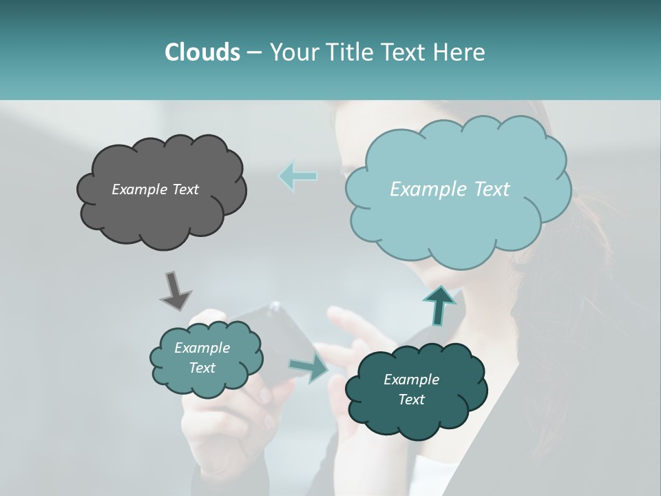 A Woman Holding A Cell Phone In Her Hand PowerPoint Template