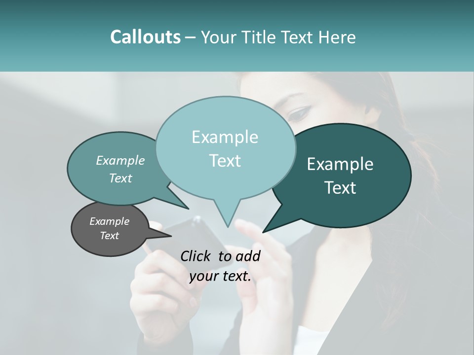 A Woman Holding A Cell Phone In Her Hand PowerPoint Template