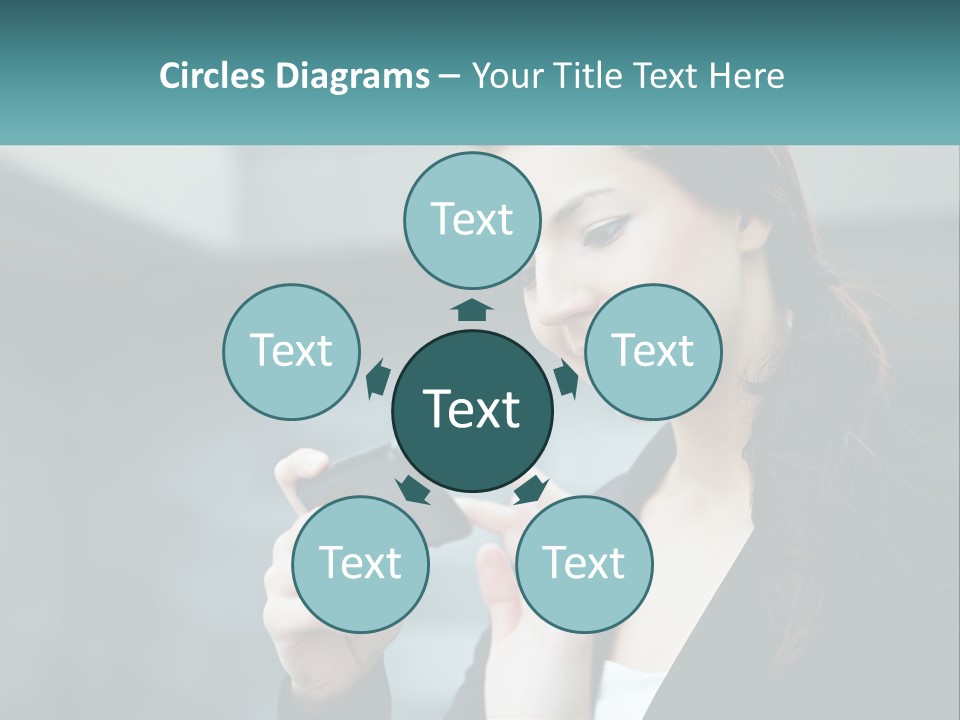 A Woman Holding A Cell Phone In Her Hand PowerPoint Template