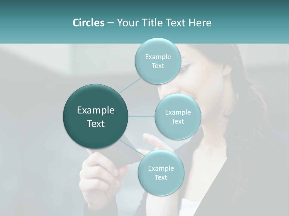 A Woman Holding A Cell Phone In Her Hand PowerPoint Template