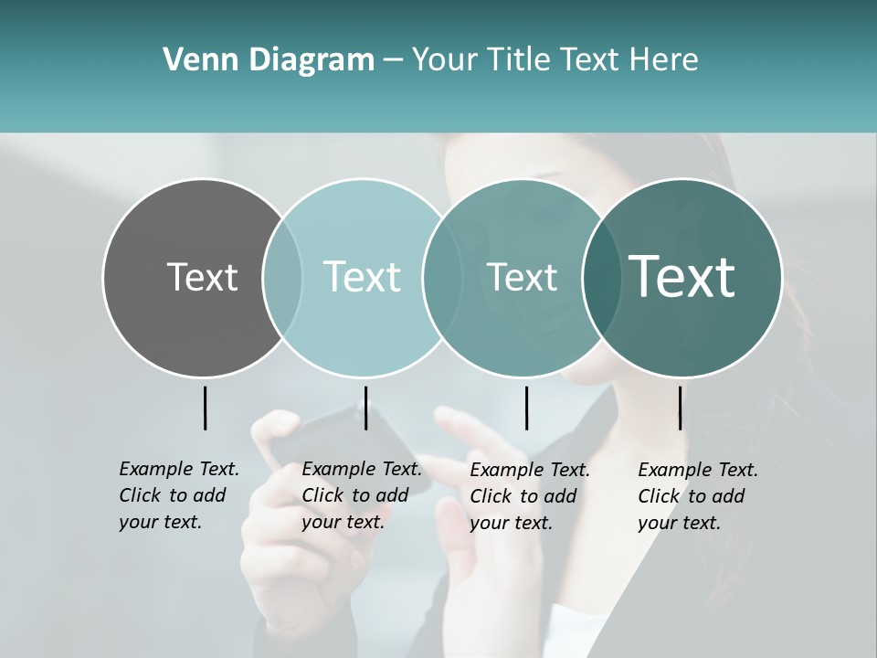A Woman Holding A Cell Phone In Her Hand PowerPoint Template