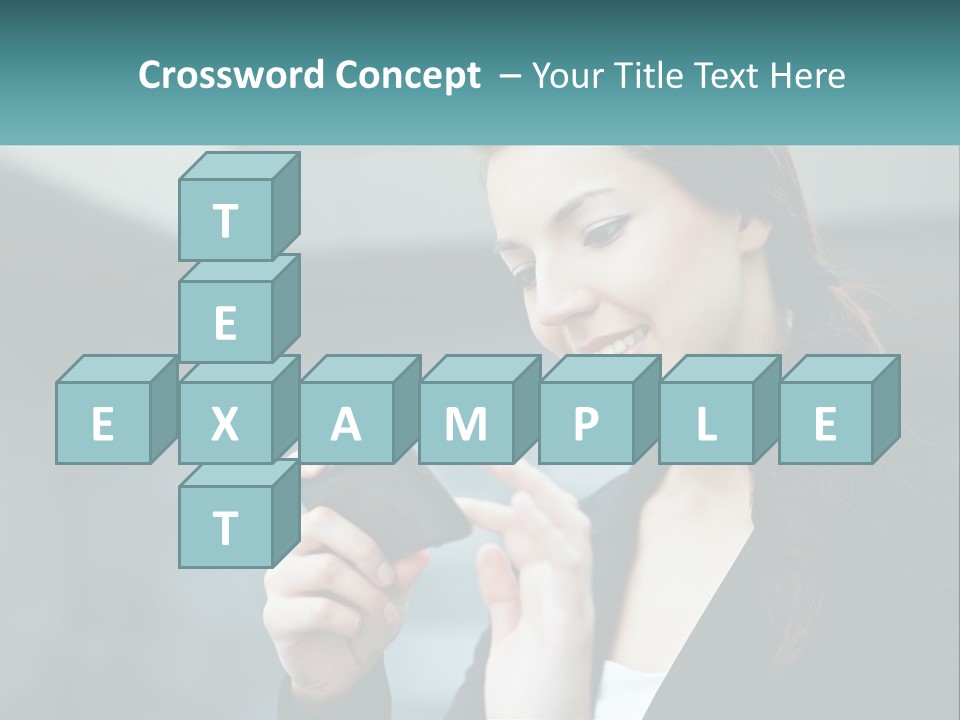 A Woman Holding A Cell Phone In Her Hand PowerPoint Template