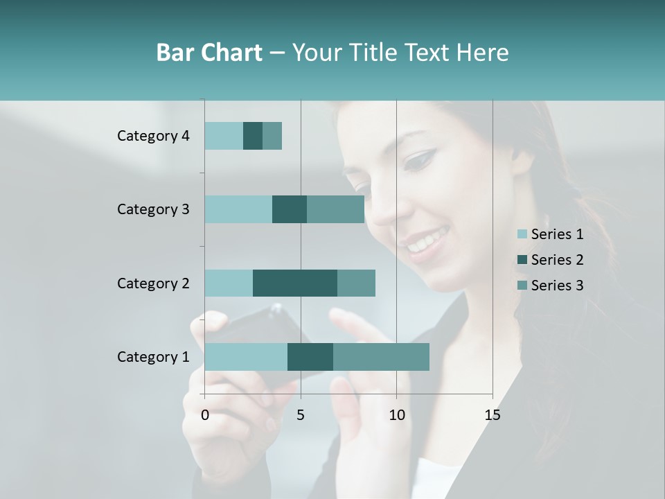 A Woman Holding A Cell Phone In Her Hand PowerPoint Template
