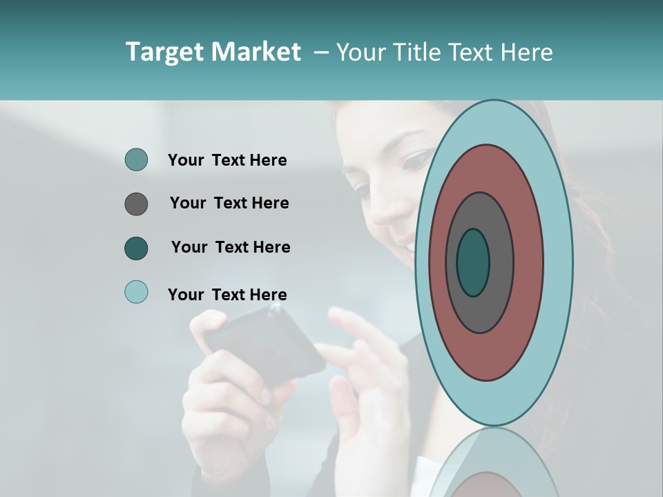 A Woman Holding A Cell Phone In Her Hand PowerPoint Template