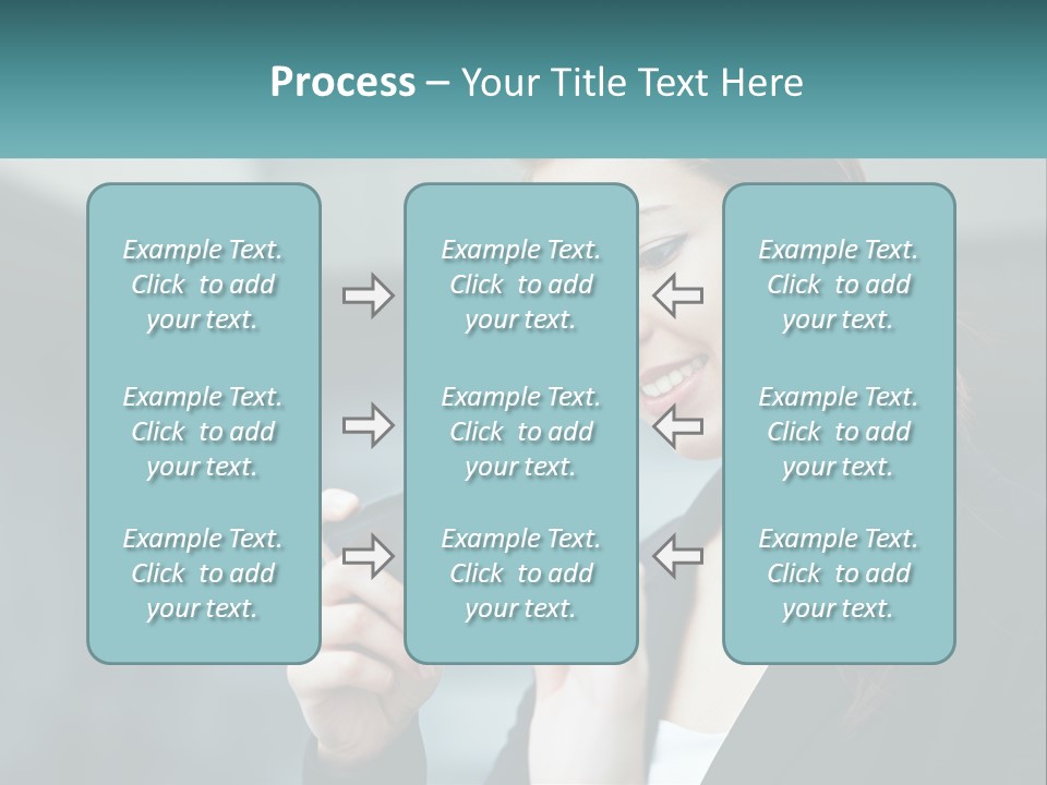 A Woman Holding A Cell Phone In Her Hand PowerPoint Template