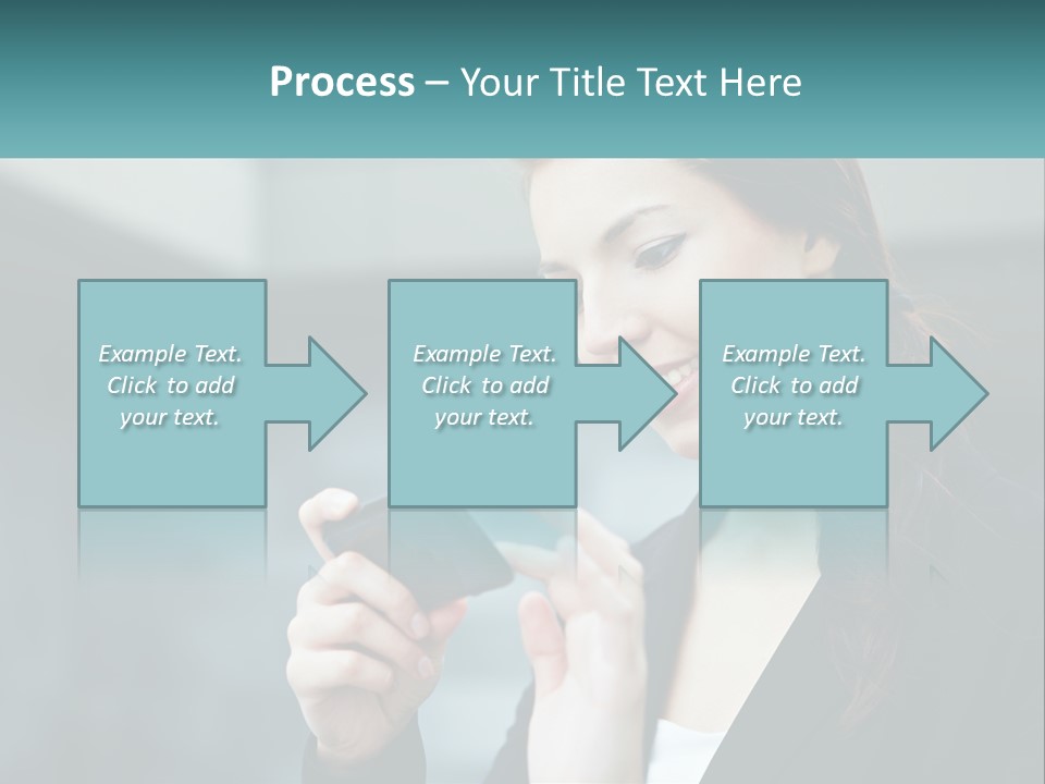 A Woman Holding A Cell Phone In Her Hand PowerPoint Template
