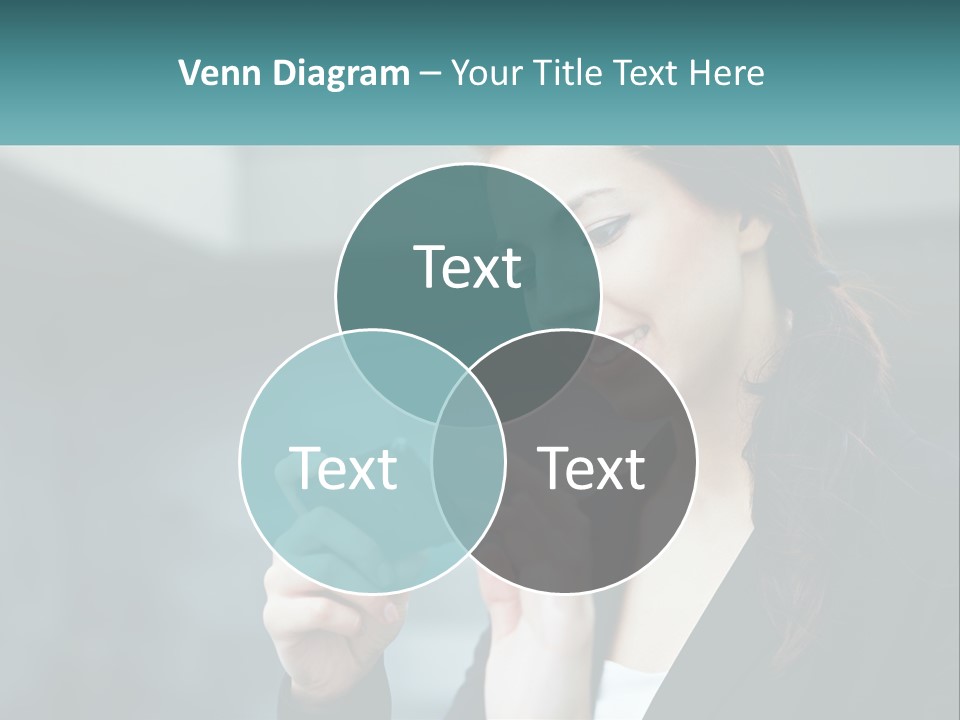A Woman Holding A Cell Phone In Her Hand PowerPoint Template