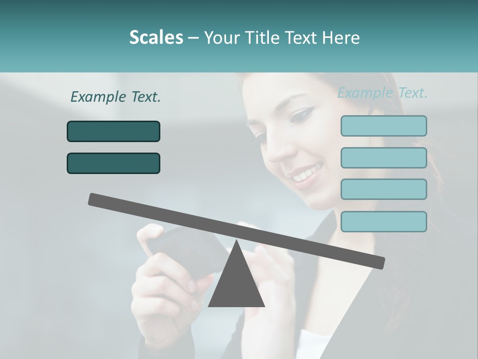 A Woman Holding A Cell Phone In Her Hand PowerPoint Template