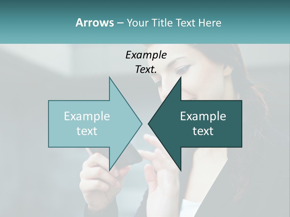 A Woman Holding A Cell Phone In Her Hand PowerPoint Template