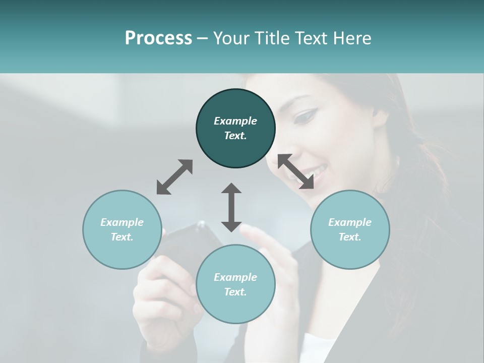 A Woman Holding A Cell Phone In Her Hand PowerPoint Template