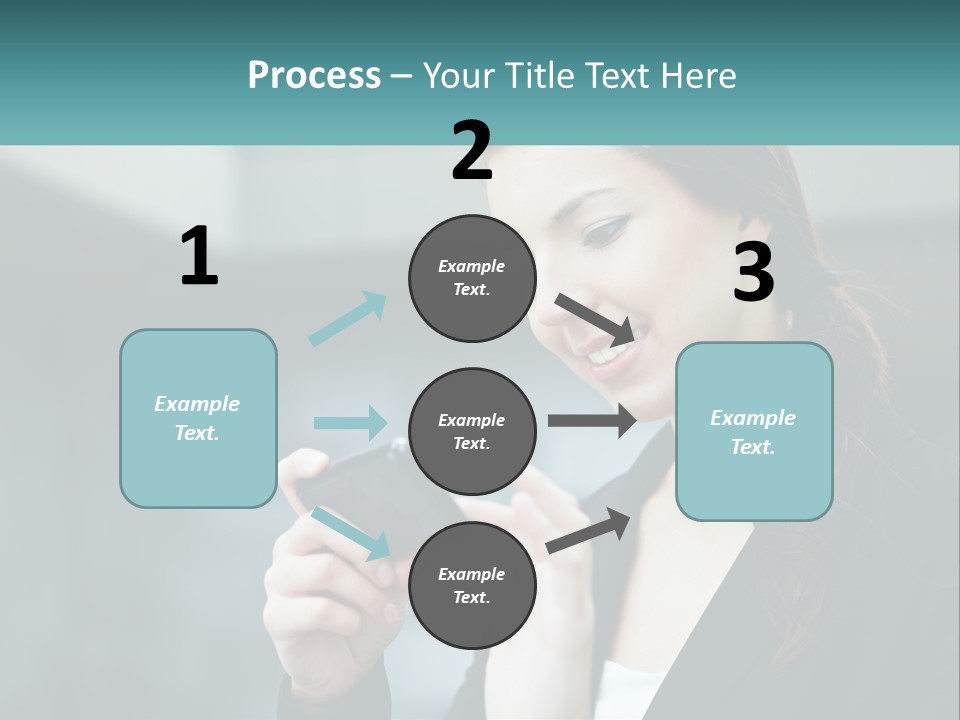 A Woman Holding A Cell Phone In Her Hand PowerPoint Template