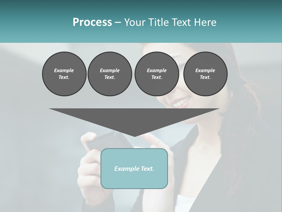A Woman Holding A Cell Phone In Her Hand PowerPoint Template