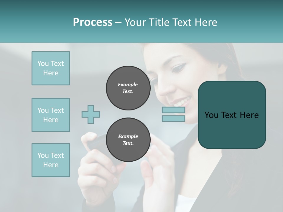 A Woman Holding A Cell Phone In Her Hand PowerPoint Template