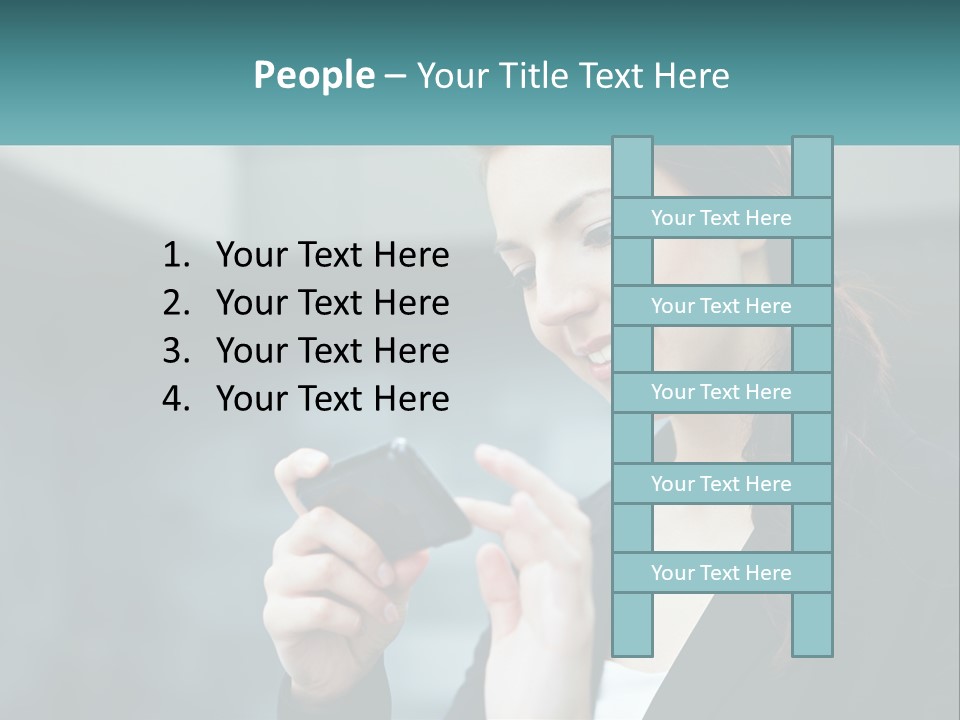 A Woman Holding A Cell Phone In Her Hand PowerPoint Template