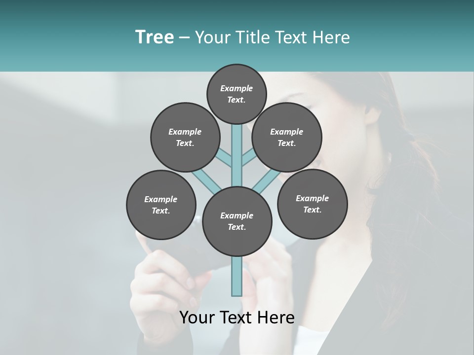 A Woman Holding A Cell Phone In Her Hand PowerPoint Template