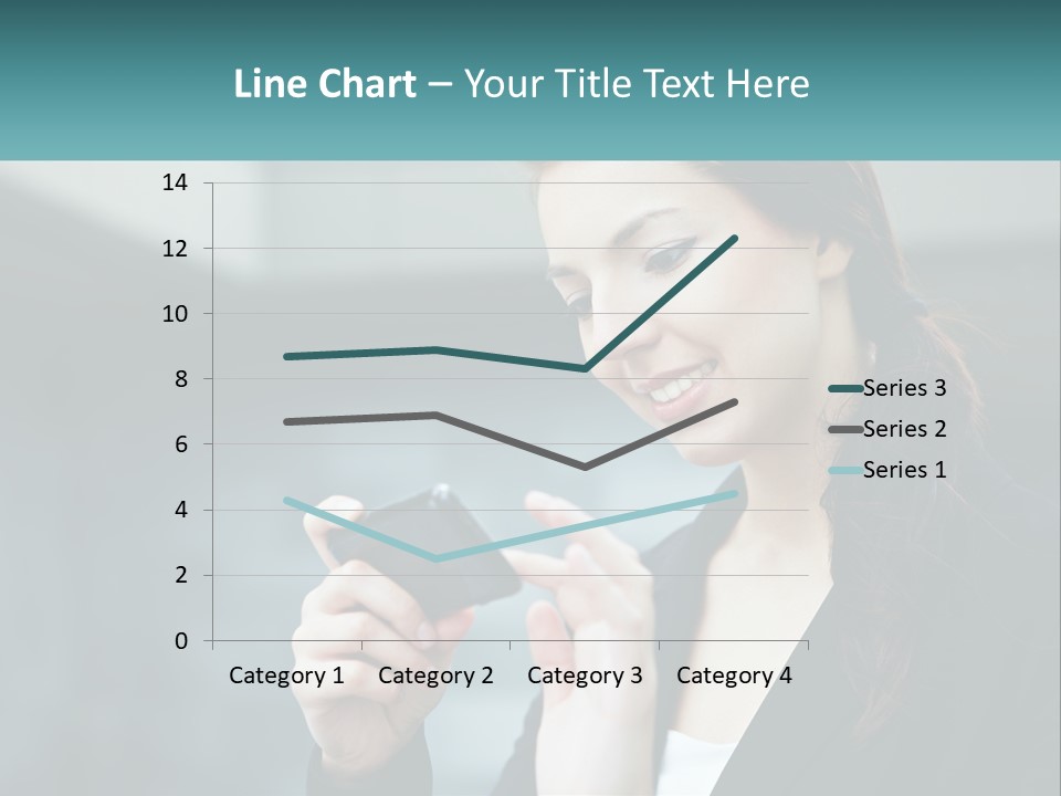 A Woman Holding A Cell Phone In Her Hand PowerPoint Template