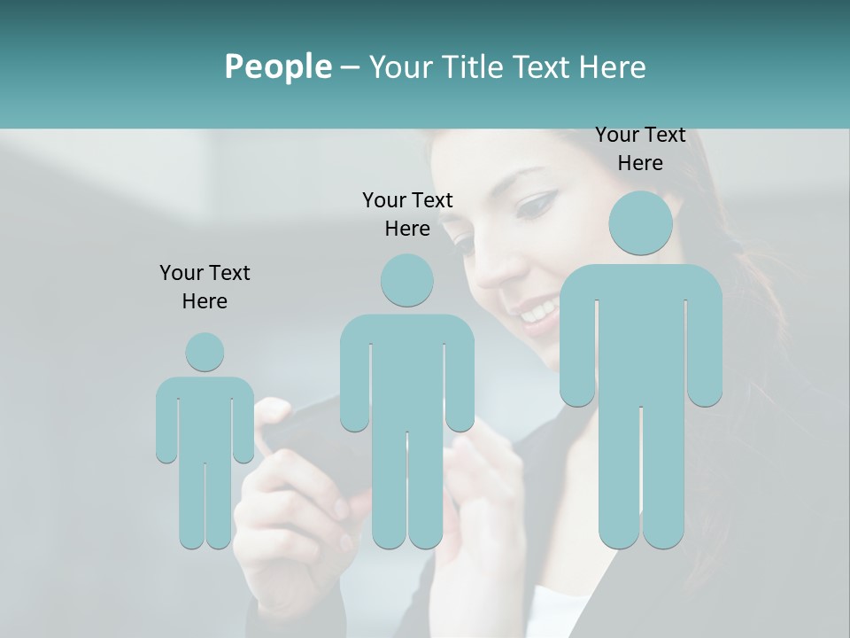 A Woman Holding A Cell Phone In Her Hand PowerPoint Template