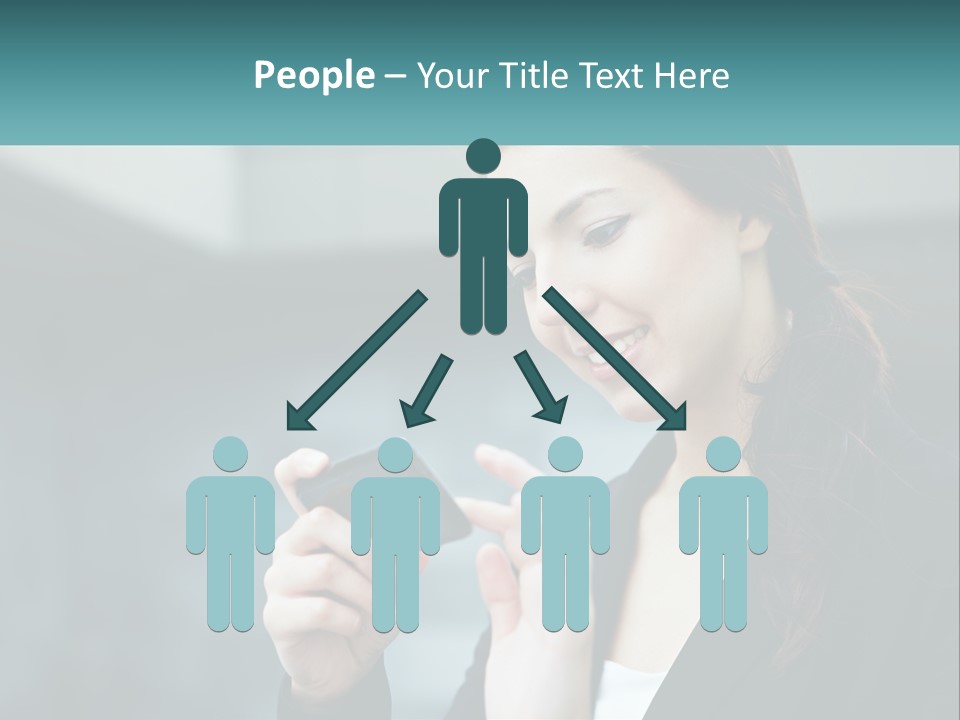 A Woman Holding A Cell Phone In Her Hand PowerPoint Template