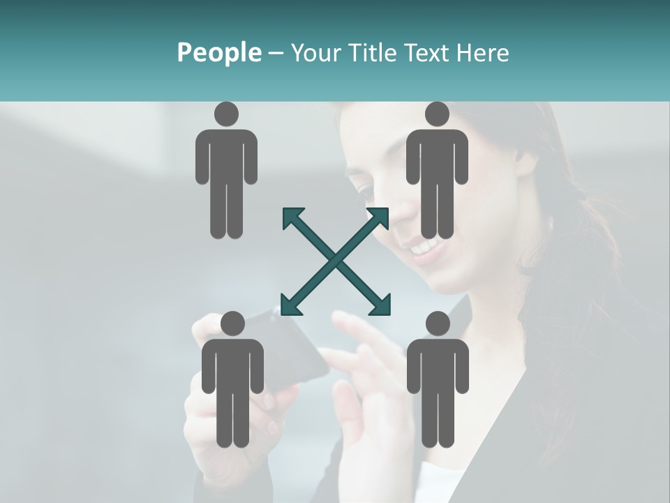 A Woman Holding A Cell Phone In Her Hand PowerPoint Template