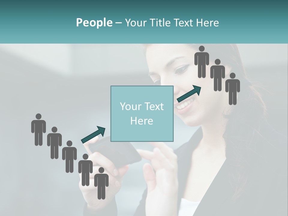A Woman Holding A Cell Phone In Her Hand PowerPoint Template
