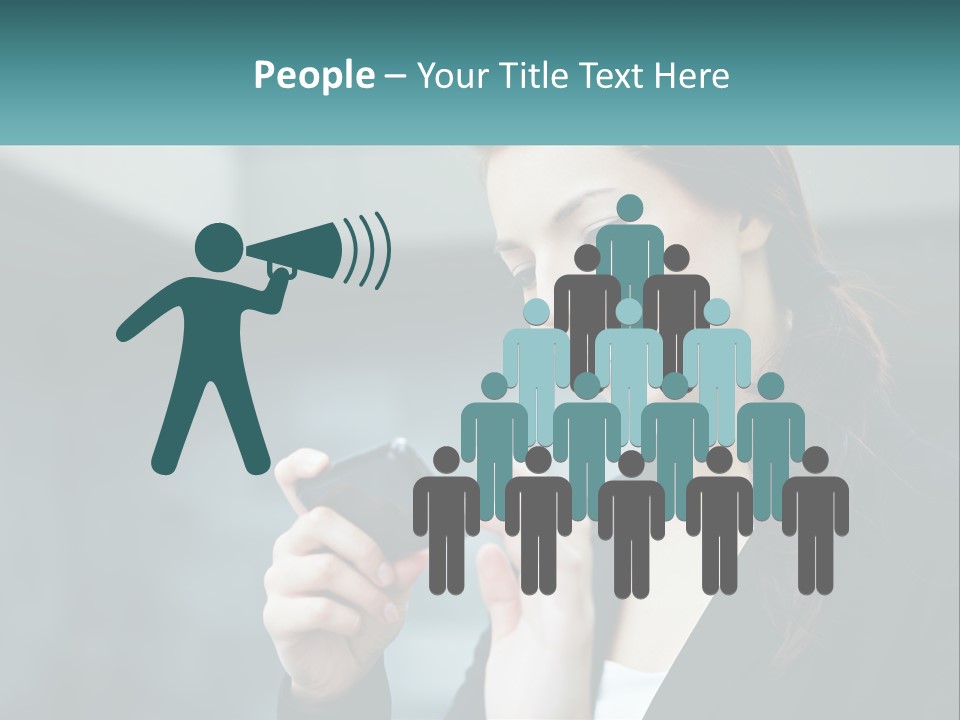 A Woman Holding A Cell Phone In Her Hand PowerPoint Template