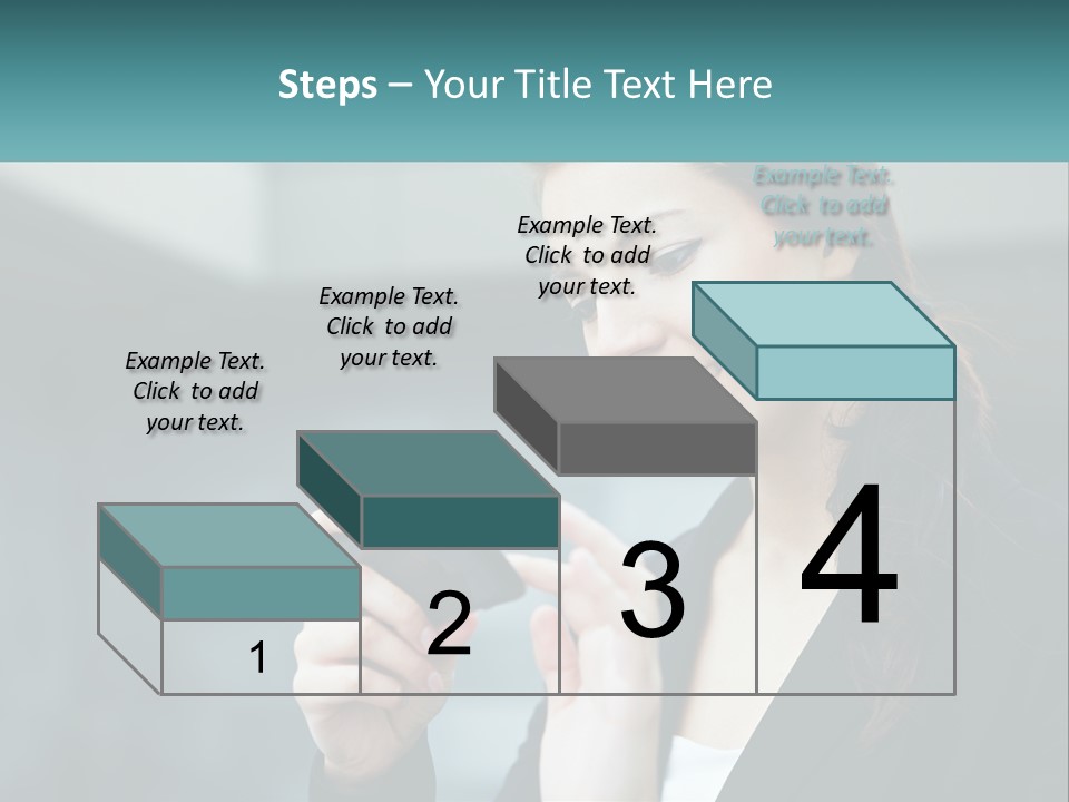 A Woman Holding A Cell Phone In Her Hand PowerPoint Template
