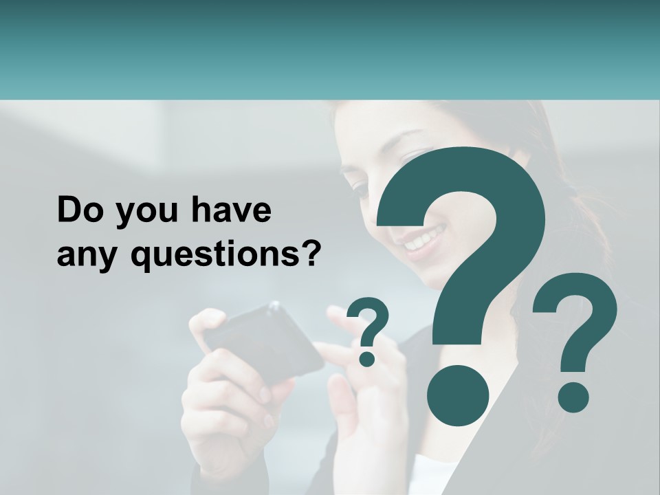 A Woman Holding A Cell Phone In Her Hand PowerPoint Template