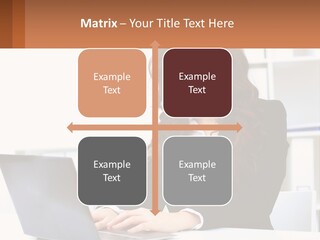 A Woman Sitting At A Desk With A Laptop PowerPoint Template