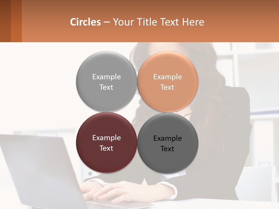 A Woman Sitting At A Desk With A Laptop PowerPoint Template