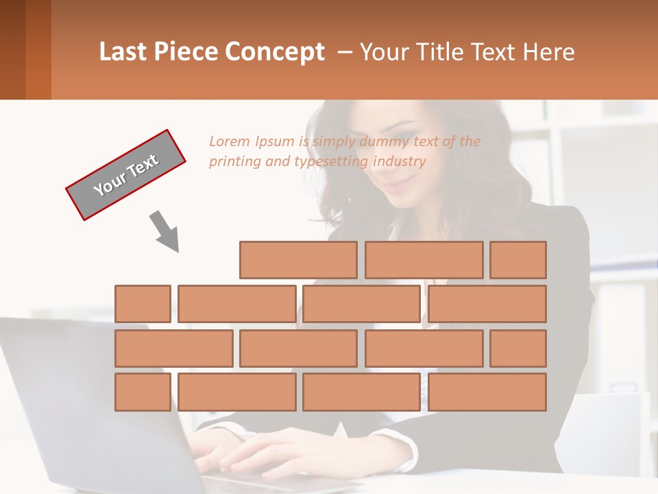 A Woman Sitting At A Desk With A Laptop PowerPoint Template