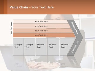 A Woman Sitting At A Desk With A Laptop PowerPoint Template
