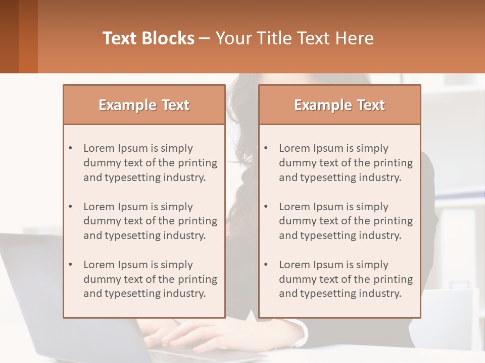 A Woman Sitting At A Desk With A Laptop PowerPoint Template