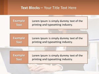 A Woman Sitting At A Desk With A Laptop PowerPoint Template