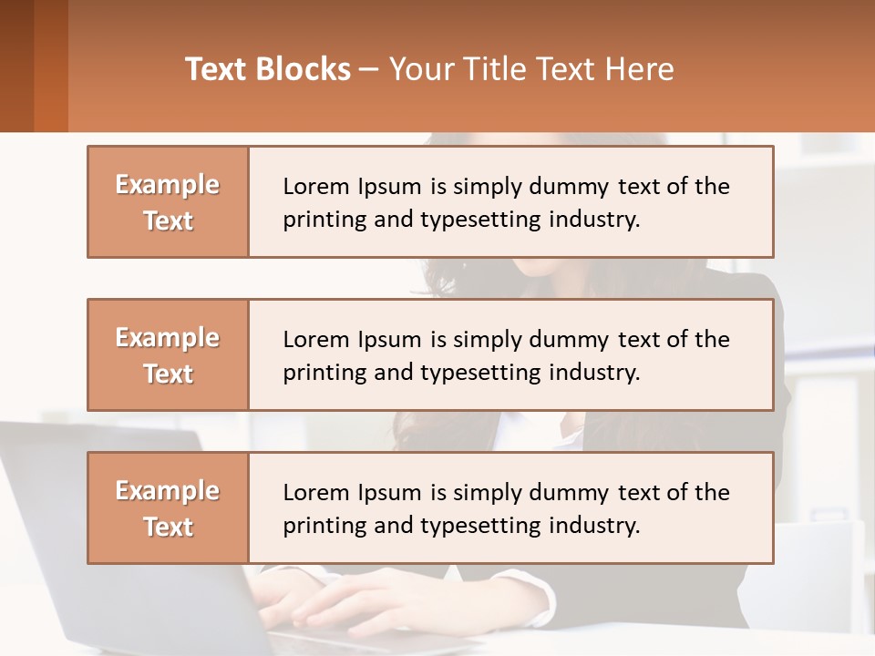 A Woman Sitting At A Desk With A Laptop PowerPoint Template