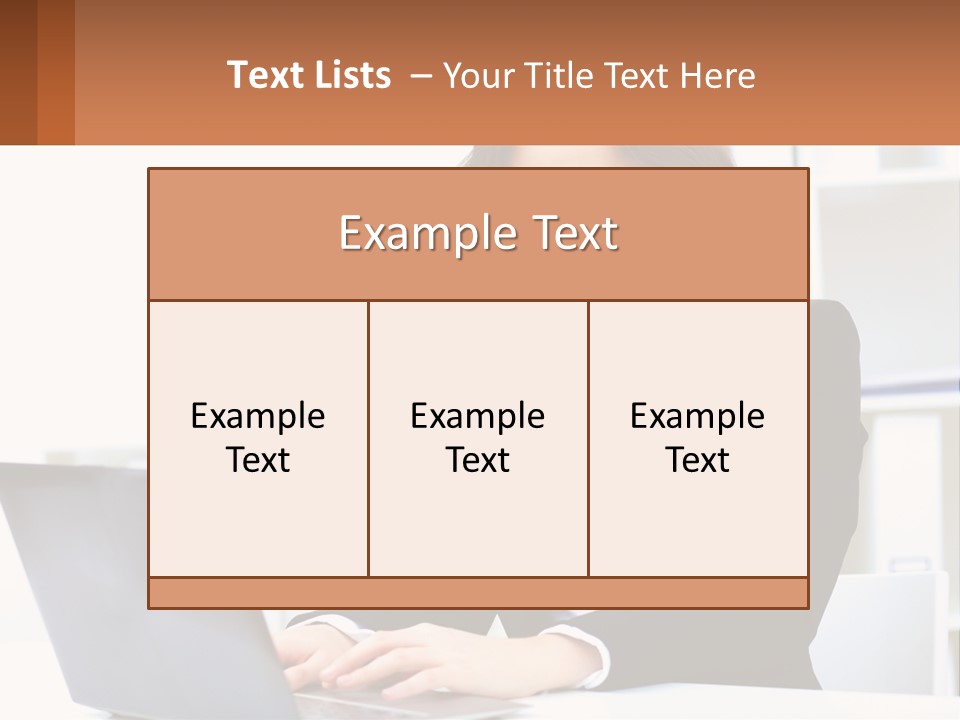 A Woman Sitting At A Desk With A Laptop PowerPoint Template