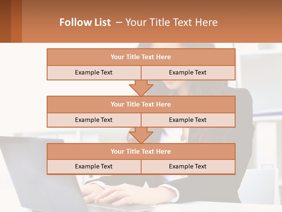 A Woman Sitting At A Desk With A Laptop PowerPoint Template