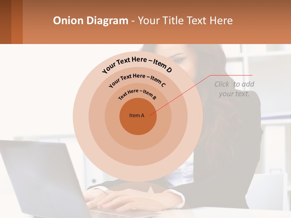 A Woman Sitting At A Desk With A Laptop PowerPoint Template