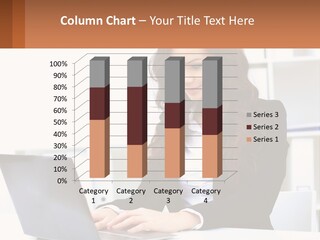 A Woman Sitting At A Desk With A Laptop PowerPoint Template