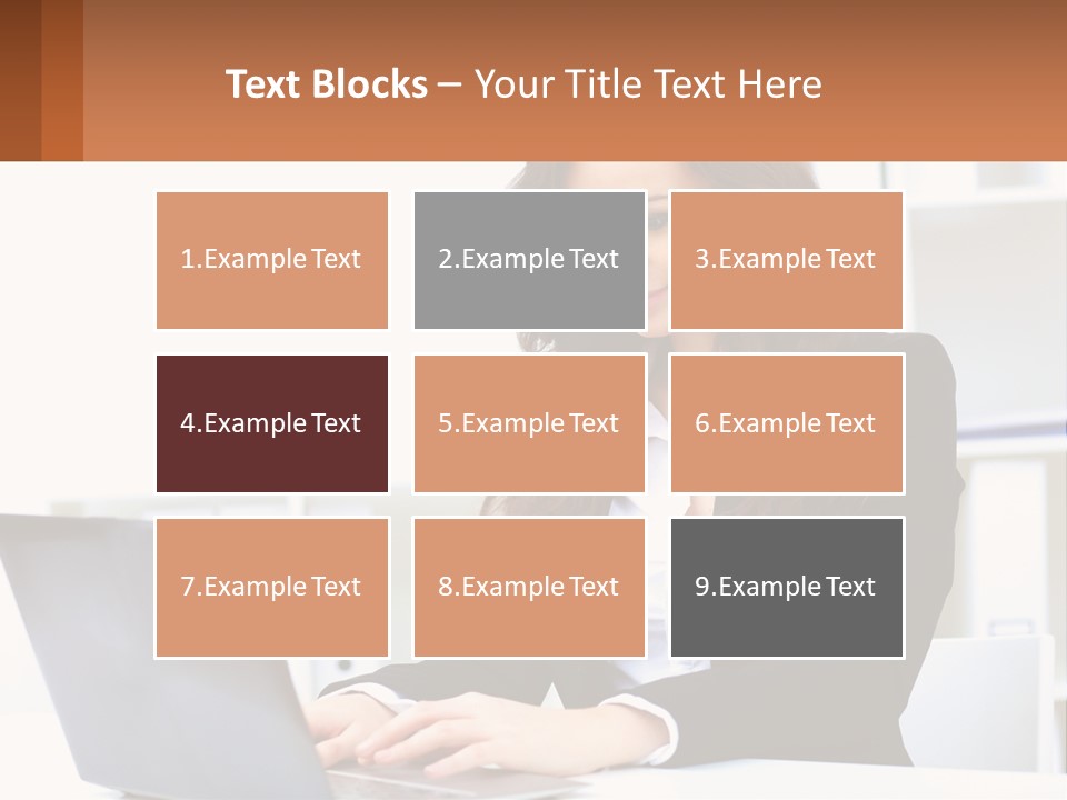 A Woman Sitting At A Desk With A Laptop PowerPoint Template